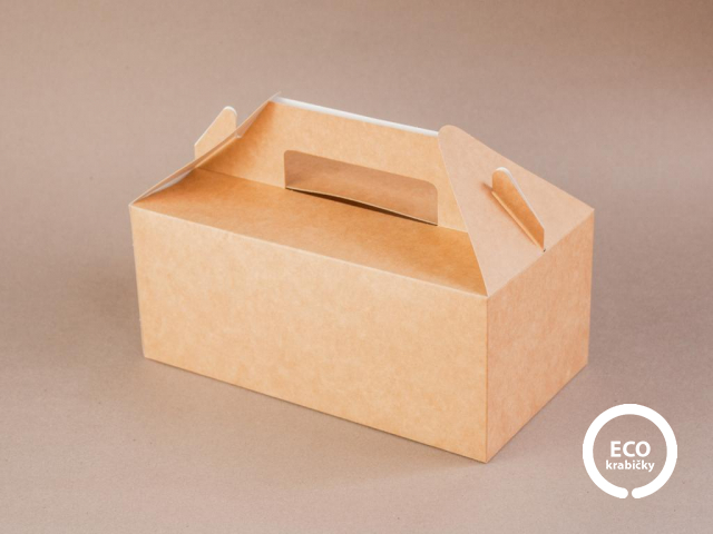 Bio papierová škatuľka na odnos jedla hnedá standard 