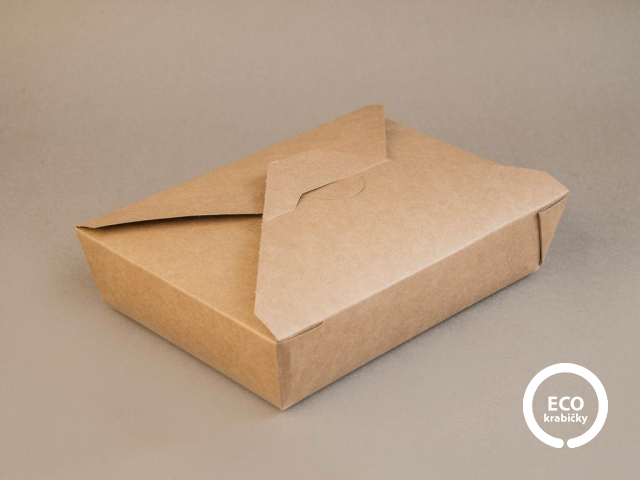 Bio papírový menu box na jídlo hnědý 1500 ml 