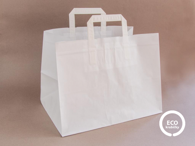 Bio papierová taška MENU BOX biela 32 x 22 x 28 cm