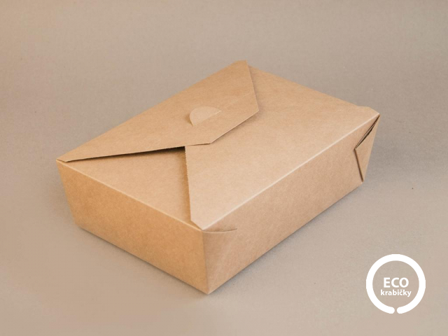 Bio papírový menu box na jídlo hnědý 1800 ml 