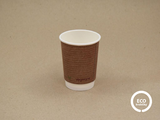 Bio papierový pohár na horúci nápoj double wall hnedý 200 - 250 ml (8 oz)