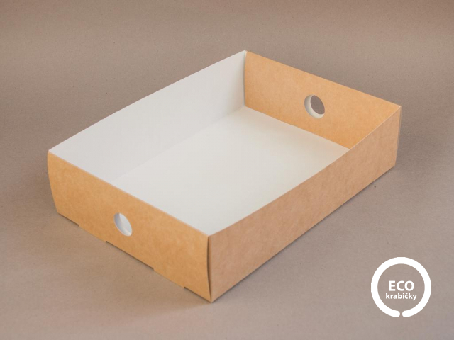 Bio papierový box na sendviče otvorený hnedý 30,6 x 21,1 x 7,7 cm