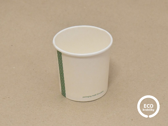Bio papírová miska na polévku 295 ml (10 oz), víčko zvlášť 