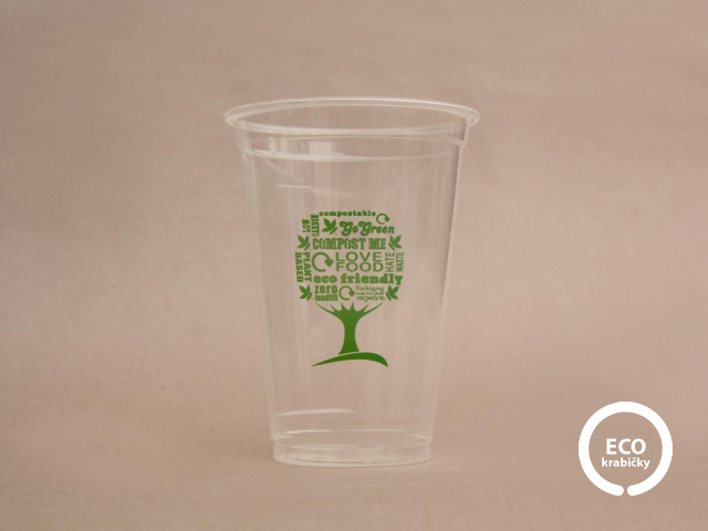 Bio PLA pohár na studené GREEN TREE 500 - 560 ml (20 oz) Ø 96 mm