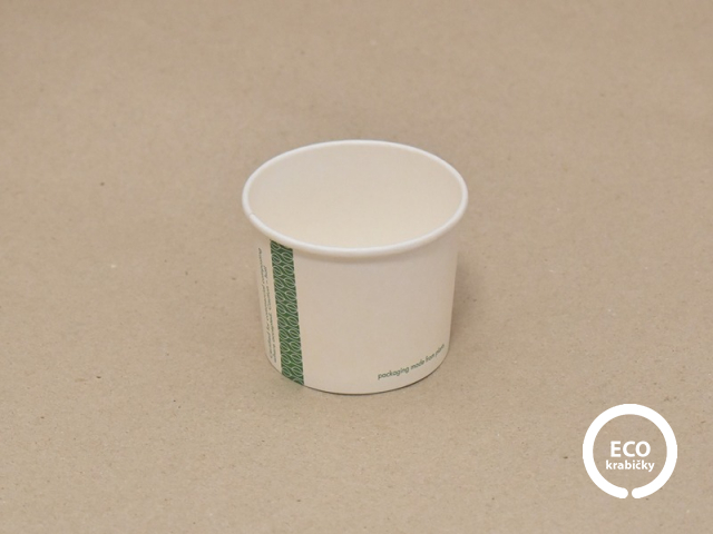 Bio papírová miska na polévku 220 ml (8 oz), víčko zvlášť 
