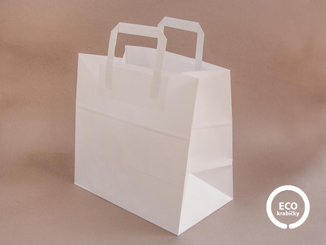 Bio papierová taška MENU BOX biela 28 x 17 x 27 cm