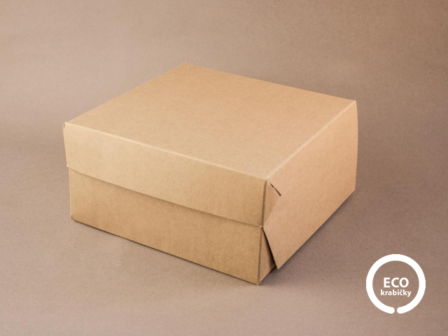 Papírová dortová krabice hnědá 20 x 20 x 10 cm