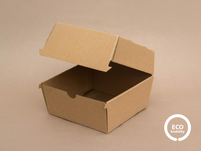 Skládací papírový hamburger box S 13,5 x 13 x 11 cm
