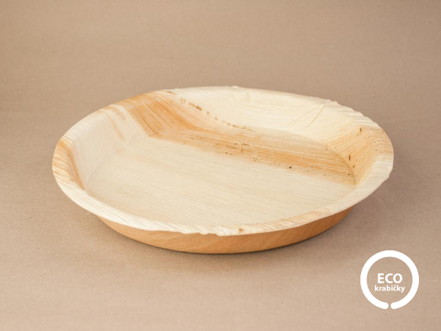 Palmový tanier kruh hlboký 25,5 cm/10"