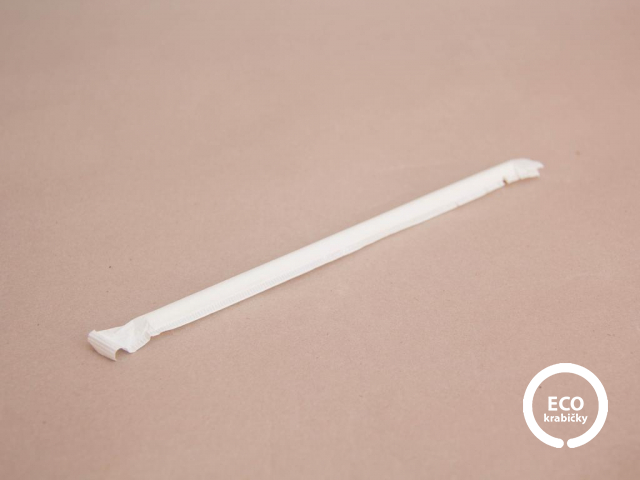 Bio papierová slamka biela balená 19,5 cm Ø0,5 cm