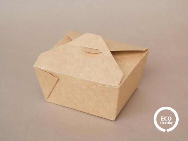Bio papírový menu box na jídlo hnědý 750 ml