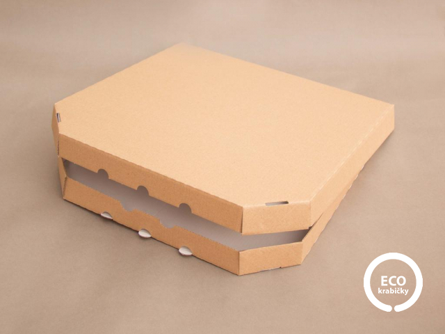 Pizza box hnedý 330 × 330 × 35 mm