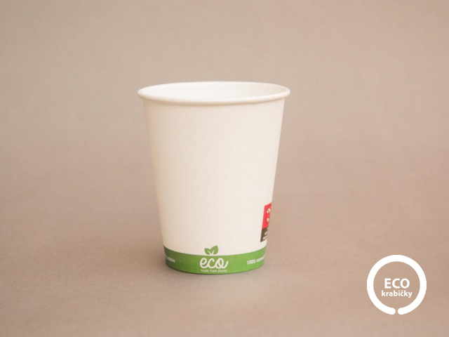 Bio papírový kelímek na horký nápoj ECO CUP bílý 150 ml (6 oz)
