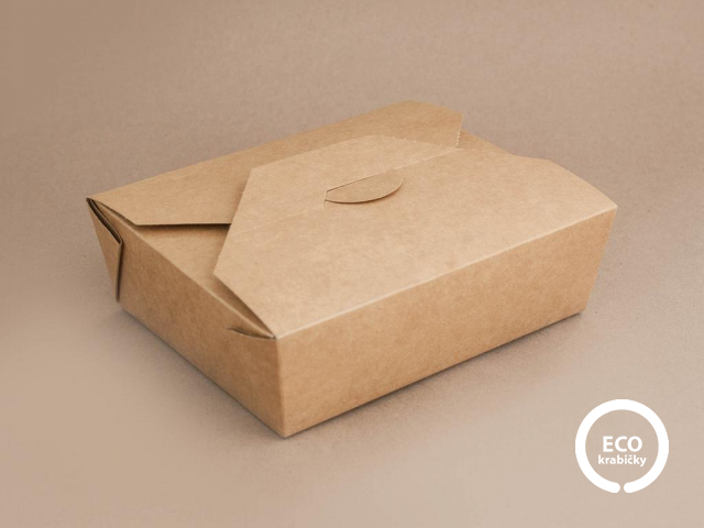 Bio papierový box na jedlo hnedý 1050 ml 