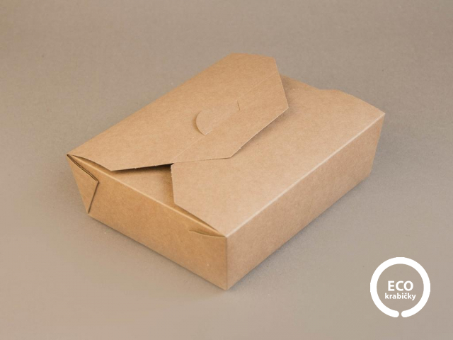 Bio papírový menu box na jídlo hnědý 1300 ml
